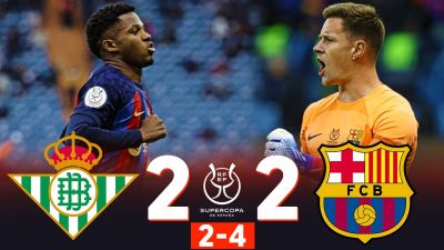 ویدیو: فول مچ بازی بارسلونا 2-2 رئال بتیس (4-2 در ضربات پنالتی)